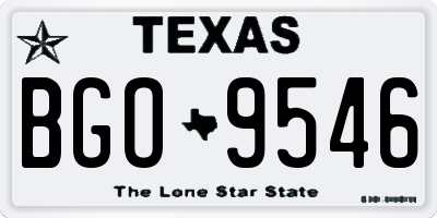 TX license plate BGO9546