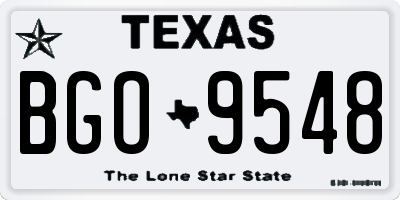 TX license plate BGO9548