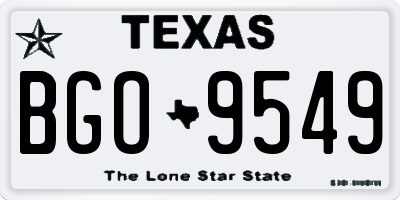 TX license plate BGO9549