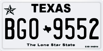 TX license plate BGO9552