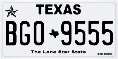 TX license plate BGO9555