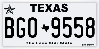 TX license plate BGO9558