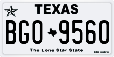 TX license plate BGO9560