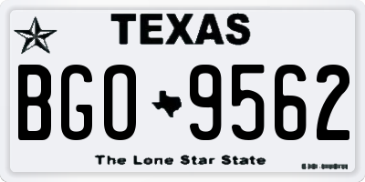 TX license plate BGO9562