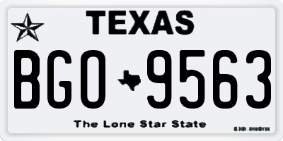 TX license plate BGO9563