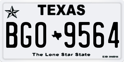 TX license plate BGO9564