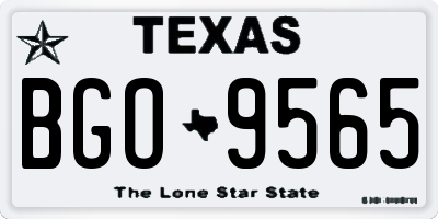 TX license plate BGO9565