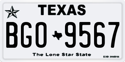 TX license plate BGO9567
