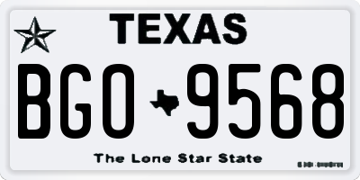 TX license plate BGO9568