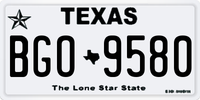 TX license plate BGO9580