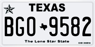 TX license plate BGO9582