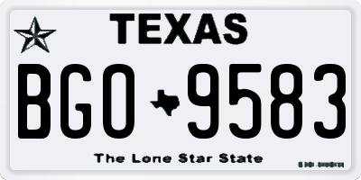 TX license plate BGO9583