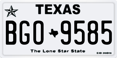 TX license plate BGO9585