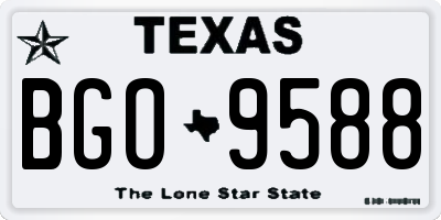 TX license plate BGO9588