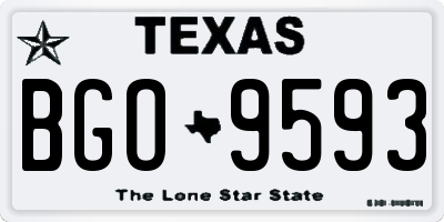 TX license plate BGO9593