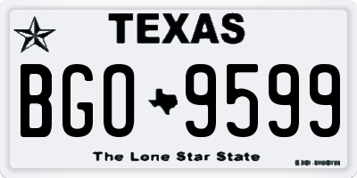 TX license plate BGO9599