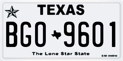 TX license plate BGO9601