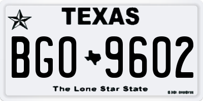 TX license plate BGO9602