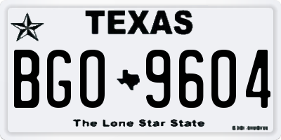 TX license plate BGO9604