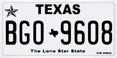 TX license plate BGO9608