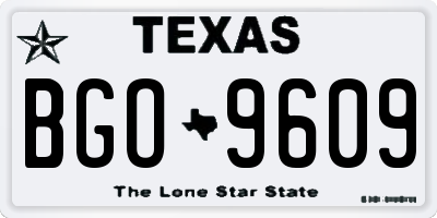 TX license plate BGO9609