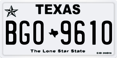 TX license plate BGO9610