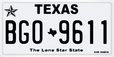 TX license plate BGO9611