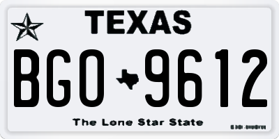 TX license plate BGO9612