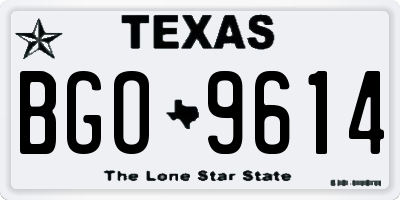 TX license plate BGO9614