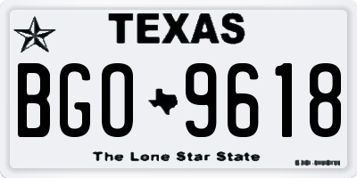 TX license plate BGO9618