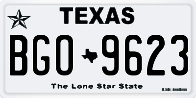 TX license plate BGO9623