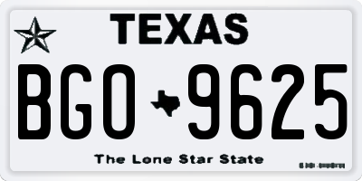 TX license plate BGO9625