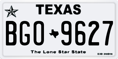 TX license plate BGO9627