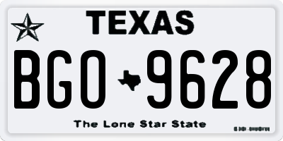 TX license plate BGO9628