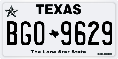 TX license plate BGO9629