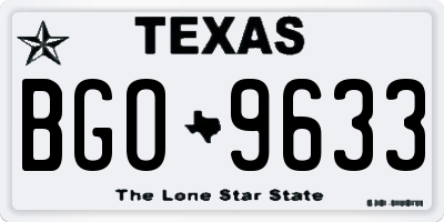 TX license plate BGO9633