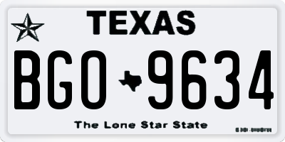 TX license plate BGO9634