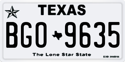 TX license plate BGO9635