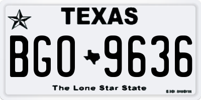 TX license plate BGO9636