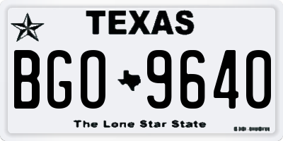 TX license plate BGO9640