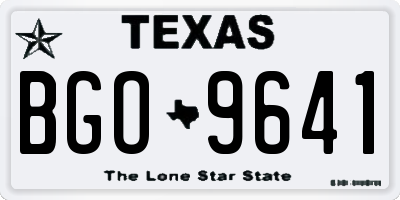 TX license plate BGO9641