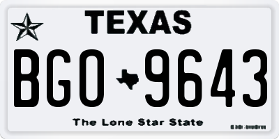 TX license plate BGO9643