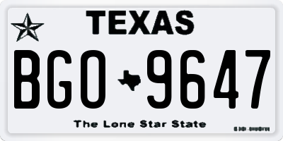 TX license plate BGO9647