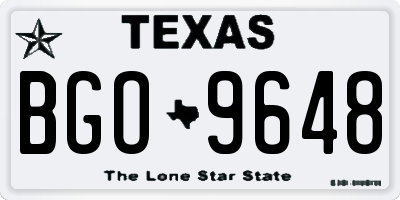 TX license plate BGO9648