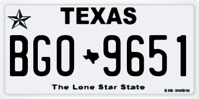 TX license plate BGO9651