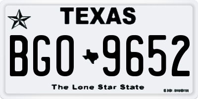 TX license plate BGO9652