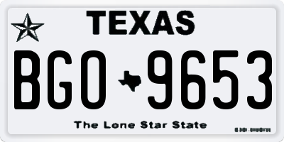 TX license plate BGO9653