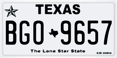 TX license plate BGO9657
