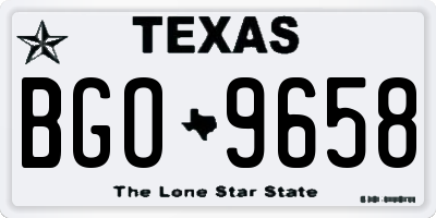 TX license plate BGO9658