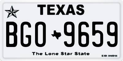 TX license plate BGO9659